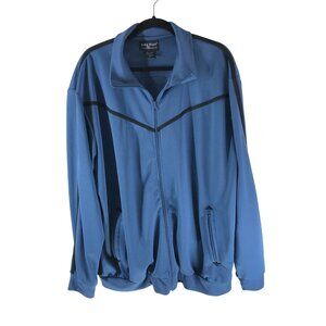 John Blair Mens Vintage Blue Full-Zip Track Jacket Size XL